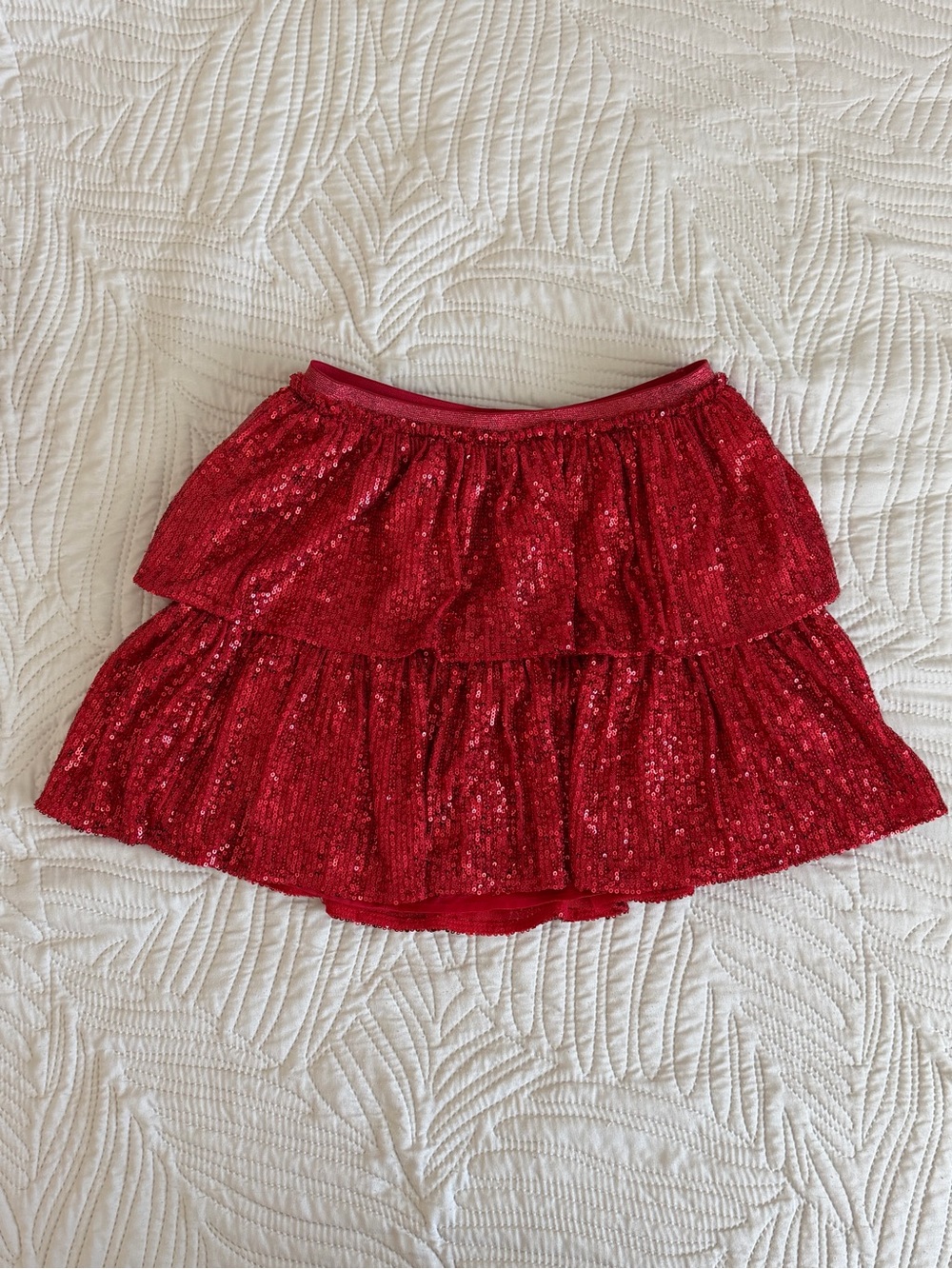 Cat & Jack Red Sequin Tiered Skirt